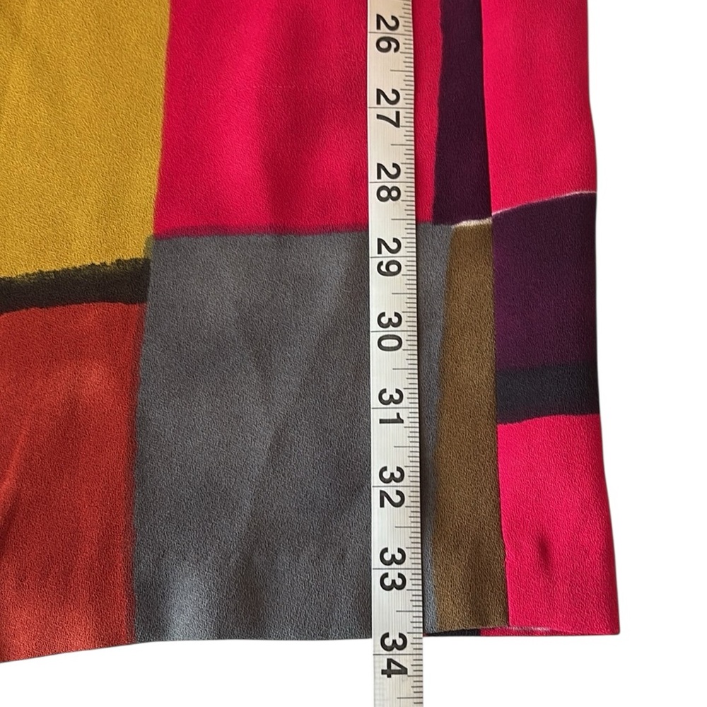 Ann Taylor Loft color block shift style dress, bold colors, pockets , size 10P - Picture 9 of 9